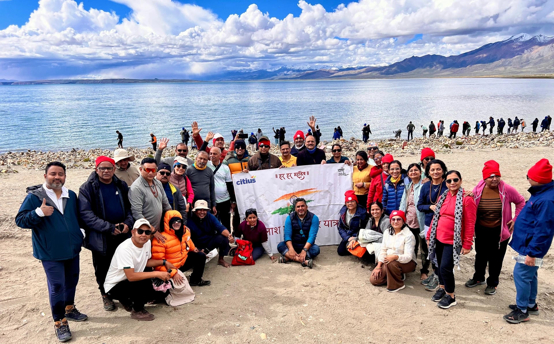 Lake Mansarovar beneath the Himalaya